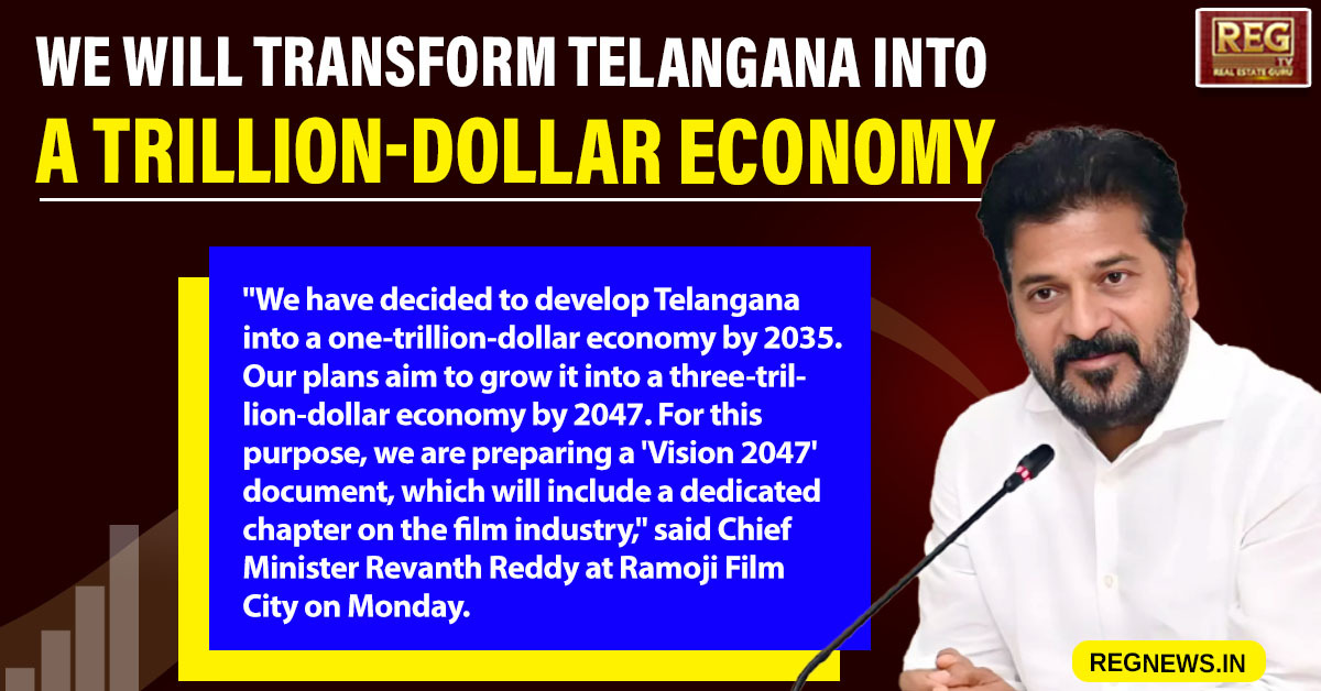 Johnson K (@kingjaanu) on Twitter photo RegNews, Ramoji Film City, July 14 â Telangana Chief Minister Shri Revanth Reddy announced a visionary economic roadmap aimed at propelling the state into a trillion-dollar economy by the year 2035. Speaking at an event held at Ramoji Film City on Monday, the Chief Minister RegNews, Ramoji Film City, July 14 â Telangana Chief Minister Shri Revanth Reddy announced a visionary economic roadmap aimed at propelling the state into a trillion-dollar economy by the year 2035. Speaking at an event held at Ramoji Film City on Monday, the Chief Minister