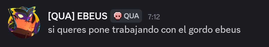 Trabajando con el gordo <a href="/ebeus_/">QUA EBEUS</a> desde ahora en adelante.
Hacerlo bailar K-pop está dentro de los planes, esperen a que haya una LAN 🫡