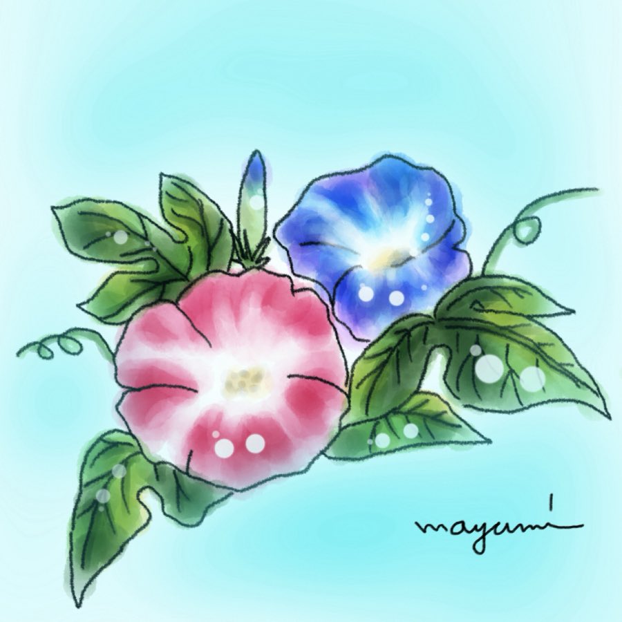 ma_totonousa358's tweet image. 【今日のイラスト】
朝顔
小学校のころ朝顔の花育てたな〜
ジョウロでお水あげて。
懐かしいね☺️
夏の思い出。
#イラスト
#朝顔