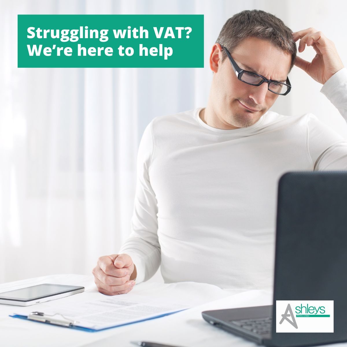 VAT can be complex &amp; time-consuming but we're here to help!

✔️ VAT registration &amp; deregistration
✔️ Choosing the right VAT scheme
✔️ Filing accurate returns
✔️ Handling HMRC queries or audits

📞Need help with VAT? Contact us today.

#VAT #Ashleys #HMRC #Hitchin #Accountant #SME