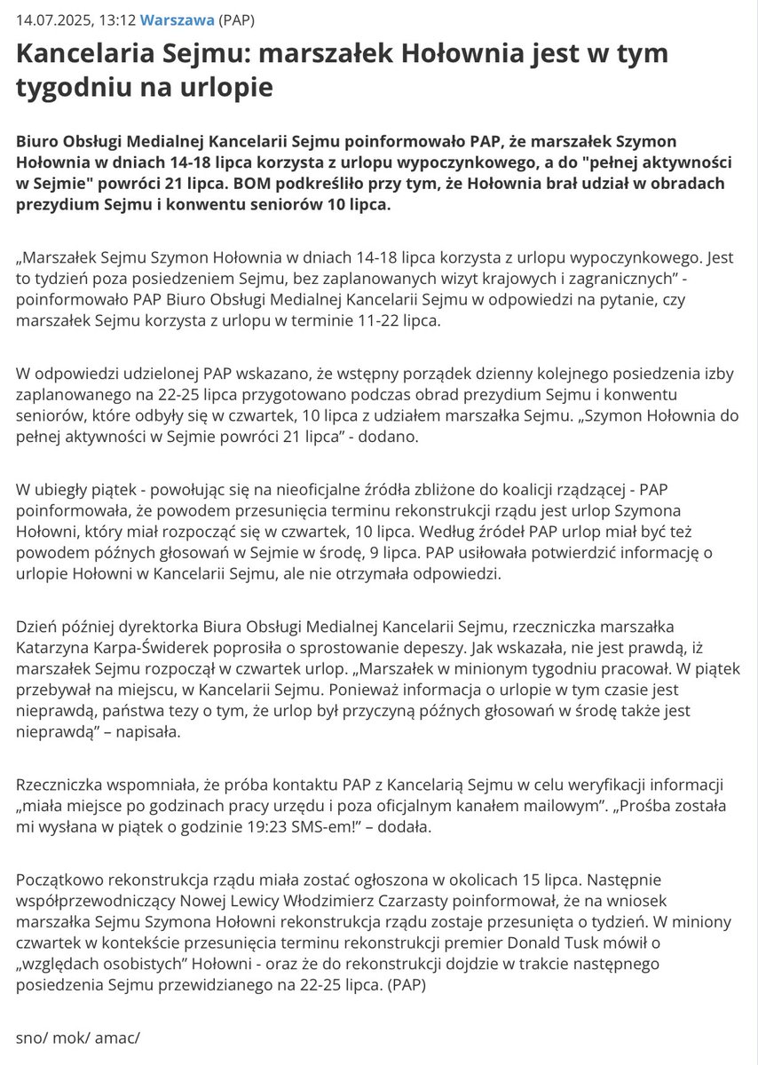 TomaszSkory's tweet image. Kapsuła z Szymonem Hołownią jednak odłączona od Sejmu.
A wystarczyło odróżniać czwartek i piątek od poniedziałku, i z tego że ktoś ma sportową marynarkę nie wyciągać wnioskow, że jest na urlopie.