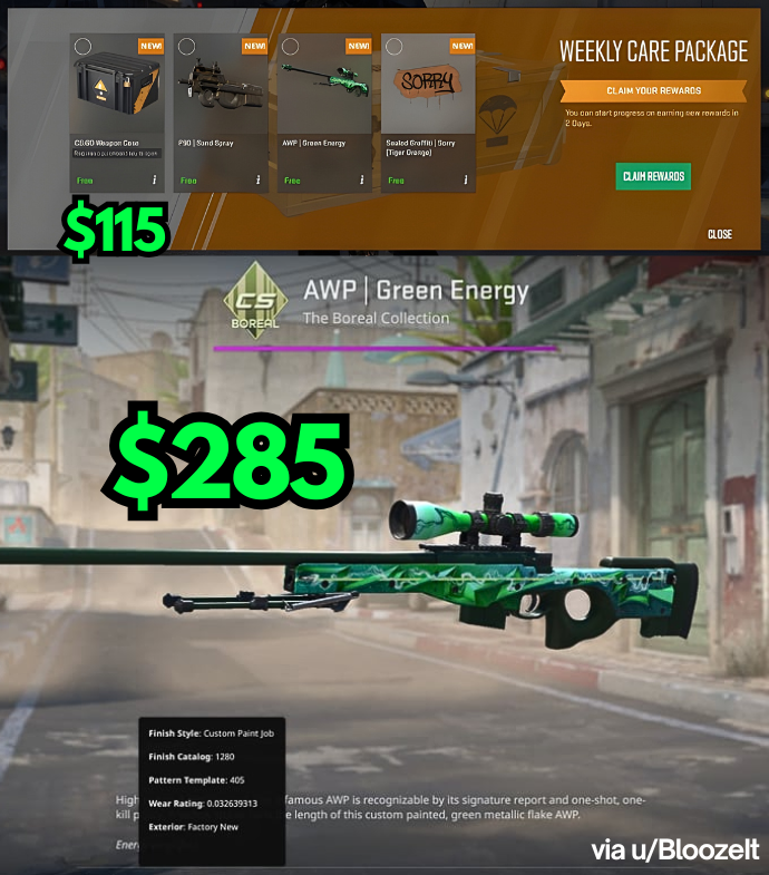 Ozzny_CS2's tweet image. This guy got one of the luckiest weekly drops I've seen in a while ‼️
> $400 worth of CS2 skins 💰