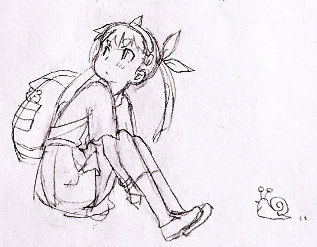 itoma_mahimahi's tweet image. 3年前の頃の絵です
なんだか好き🐌
#物語シリーズ