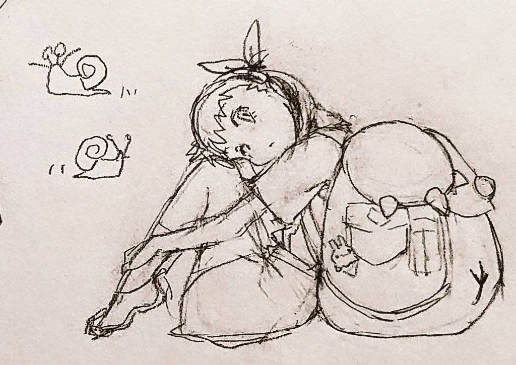 itoma_mahimahi's tweet image. 3年前の頃の絵です
なんだか好き🐌
#物語シリーズ