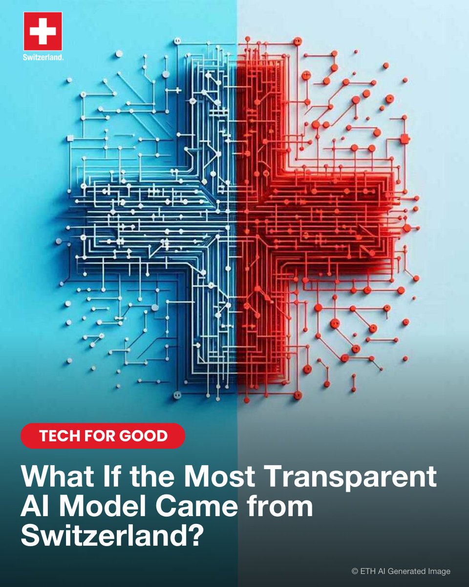 What if AI was developed for the public good?🇨🇭is about to launch a powerful new language model, co-developed by EPFL, ETH Zürich and the CSCS.
It has over 1000 languages &amp; is fully open-source. Centered on transparency, inclusion and sovereignty. 
i: bit.ly/4nC58JP