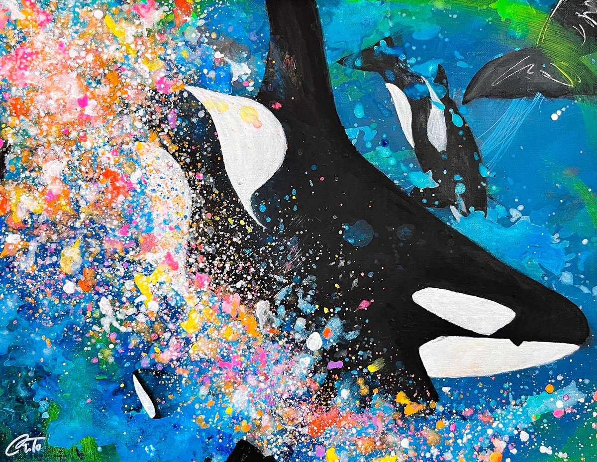 #世界シャチの日
シャチに一目惚れした勢いで描いた作品🎨