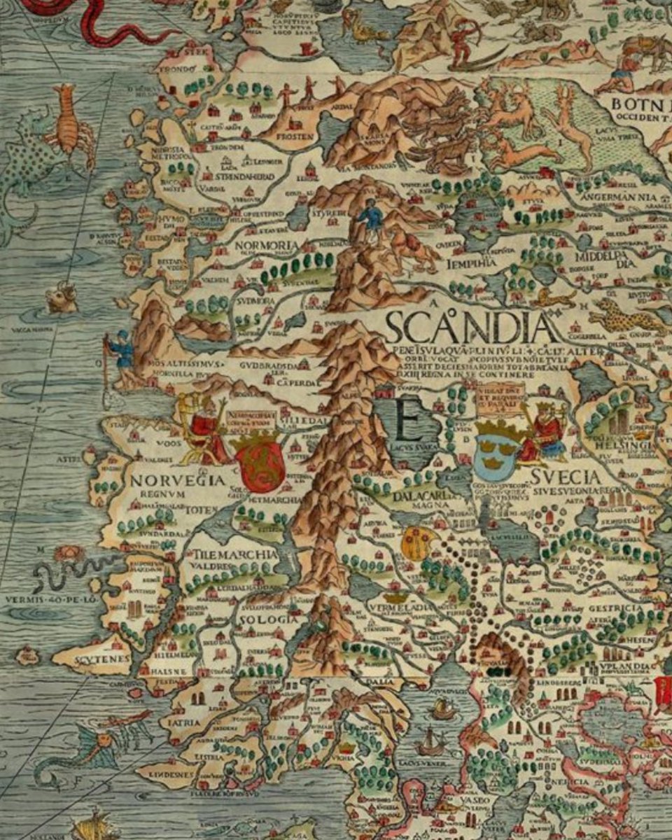 En los mapas antiguos, el fin del mundo estaba custodiado por dragones, sirenas y serpientes marinas. Más allá, todo era misterio y aventura. Entre páginas de bestiarios y libros de oración, surgían también unicornios, mantícoras, arpías y aves fénix. ⬇️⬇️