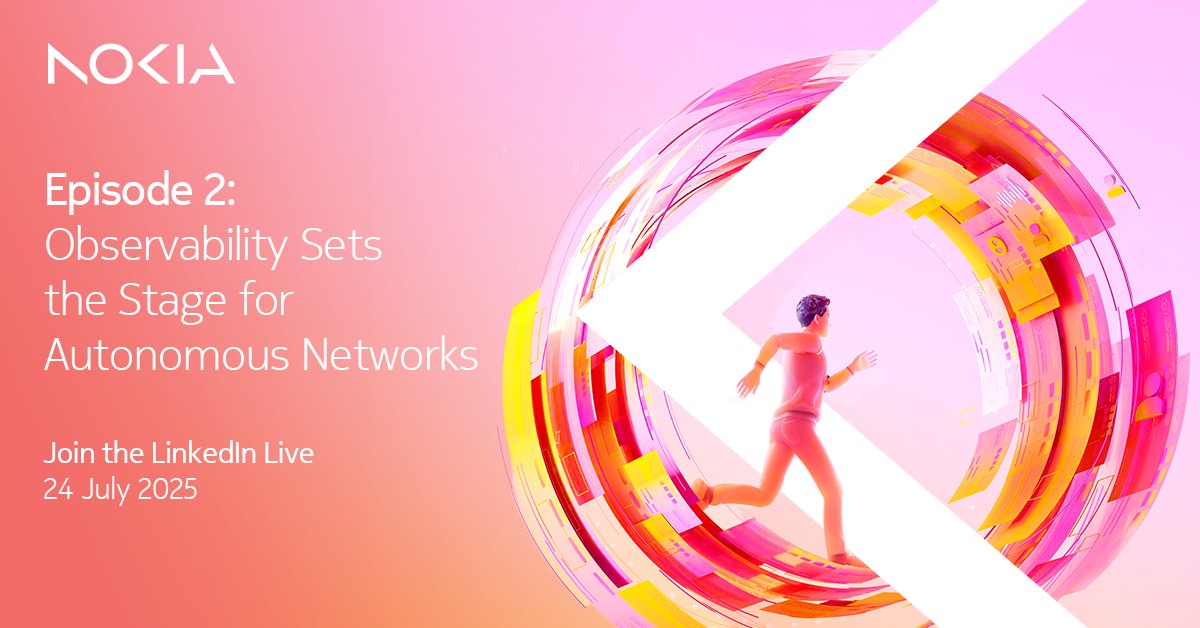 Time is running out to register! 

Join Manish Dhawan, VP Sales Engineering, North America, Nokia, for a quick session on why observability is key to autonomous networks. We make it easy — just 15 minutes of your time. 

Register here: nokia.ly/4ltzixm