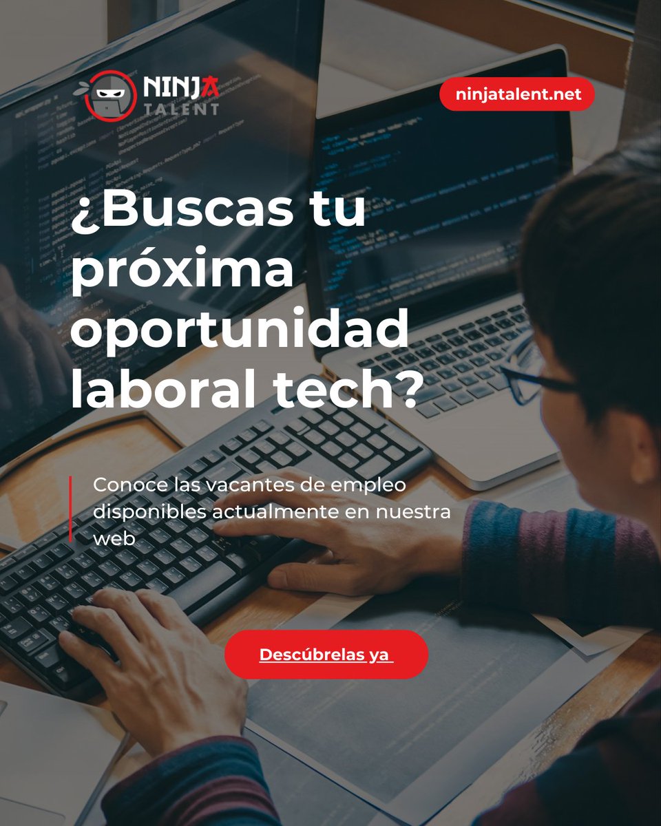 💼¿Te encuentras en proceso de búsqueda de tu próxima oportunidad laboral tech?

🧑🏼‍💻¡ Descubre las vacantes para perfiles cloud en nuestra web y y lleva tu carrera profesional al siguiente nivel!: lnkd.in/dVfW_Fve

#VacantesTech #TechCareers #Dev #NinjaTalent