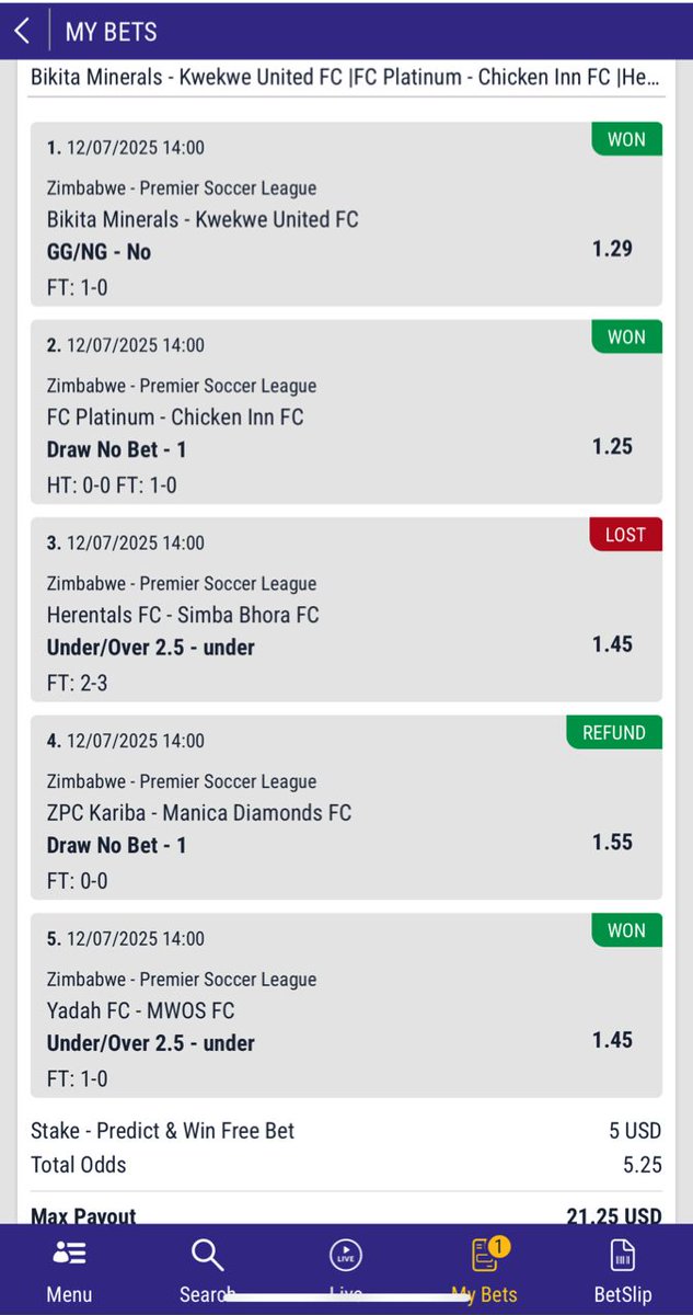 Mwana wese kuMISSED BY ONE
#MWOSMakesWinners
#TheHomeOfSportsBetting