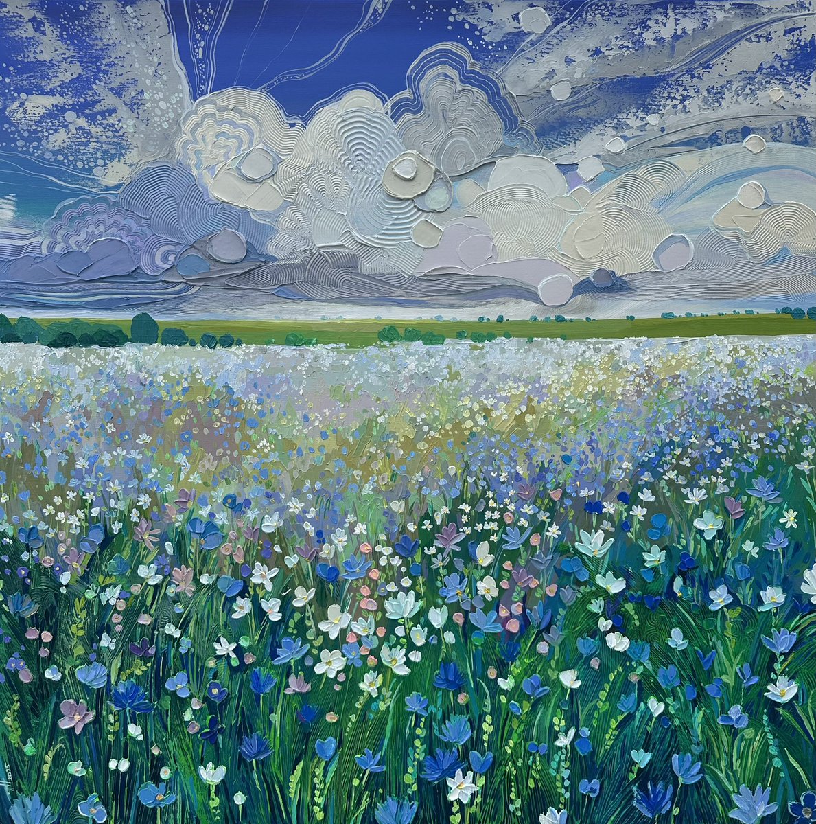 amtrusova's tweet image. acrylic, canvas 100*100 cm "chamomile-cornflowers"
Sometimes, all we need is silence.
Space. Light.
A gentle breeze over an open field,
where nothing presses, demands, or makes noise.
I painted this piece like a breath.
Without force, without hurry —
just soft strokes, a pale…