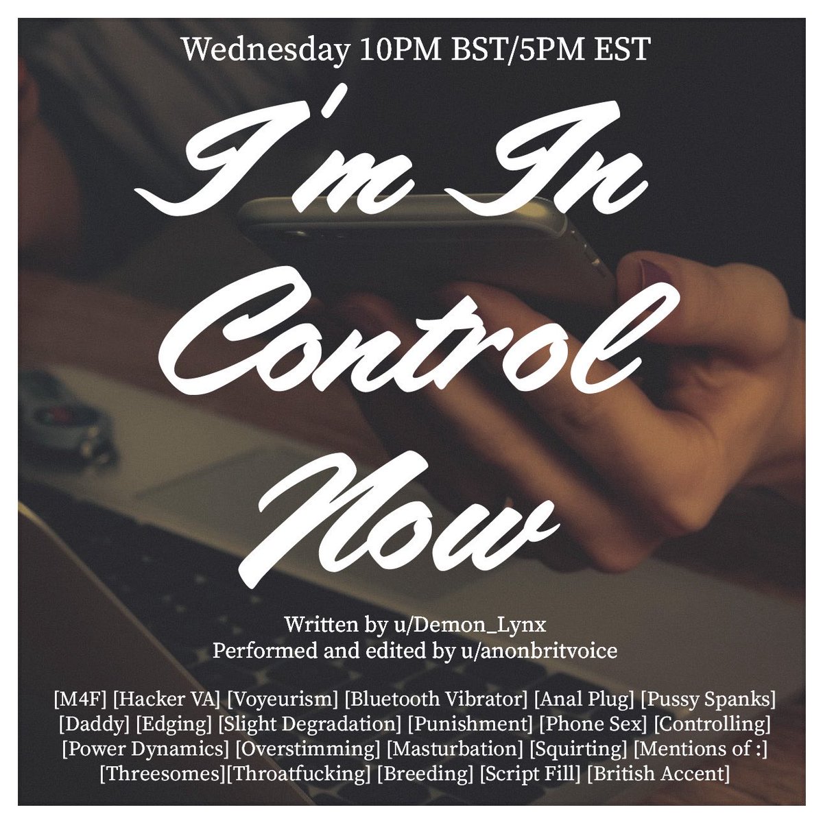 this Wednesday 10PM BST/5PM EST

hacker va overstims you

✍️ <a href="/Demon_Lynx_/">Lynx - C0MMS 0PEN 🩸</a> 

🗣️ <a href="/anonbritvoice/">anonbritvoice 🎙️🔞</a>