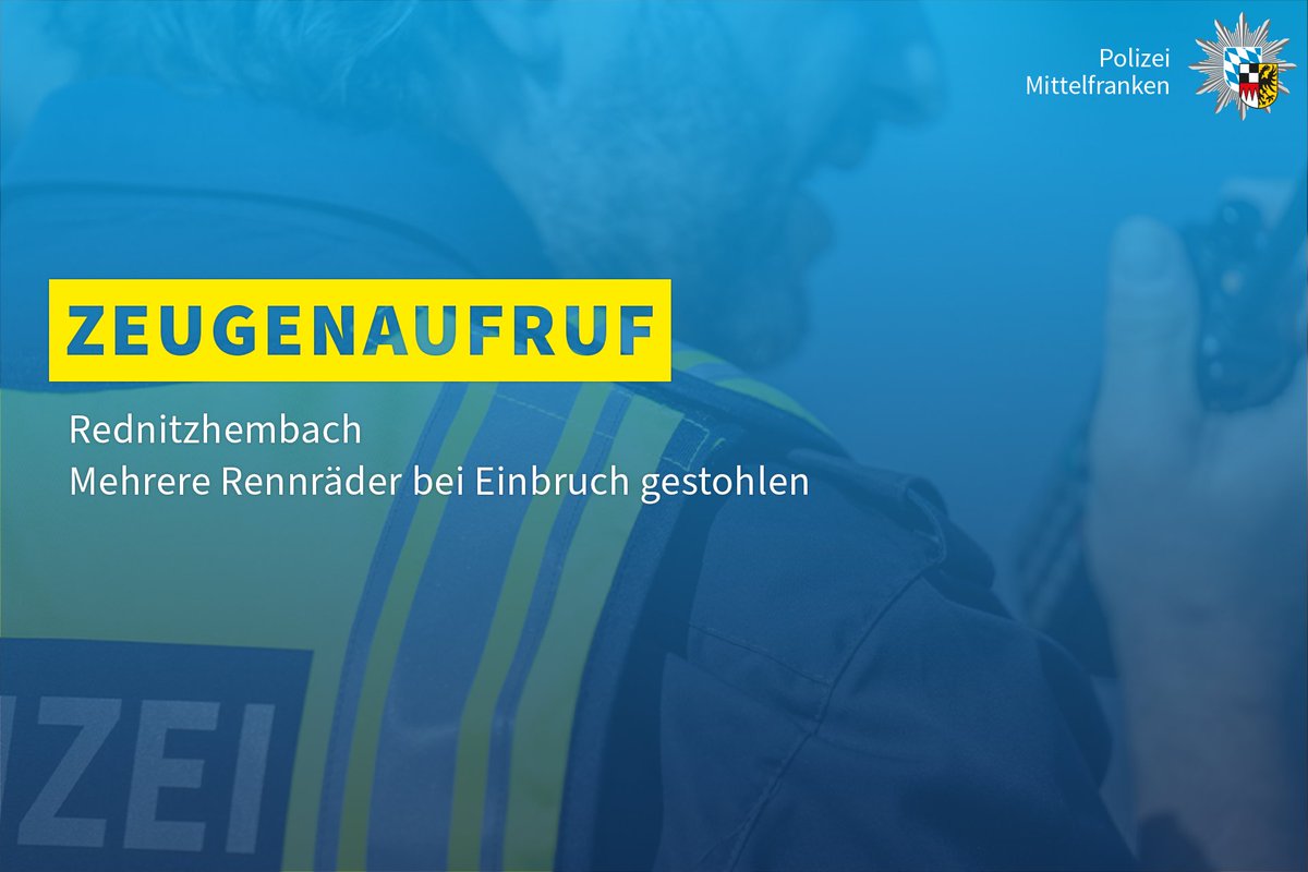 Unbekannte fuhren in der Nacht zum Montag (14.07.2025) mit einem gestohlenen Auto gegen ein Zufahrtstor und anschließend gegen die Eingangstür eines Fahrradladens. Aus dem Verkaufsraum entwendeten sie mehrere hochwertige Rennräder.

polizei.bayern.de/aktuelles/pres…