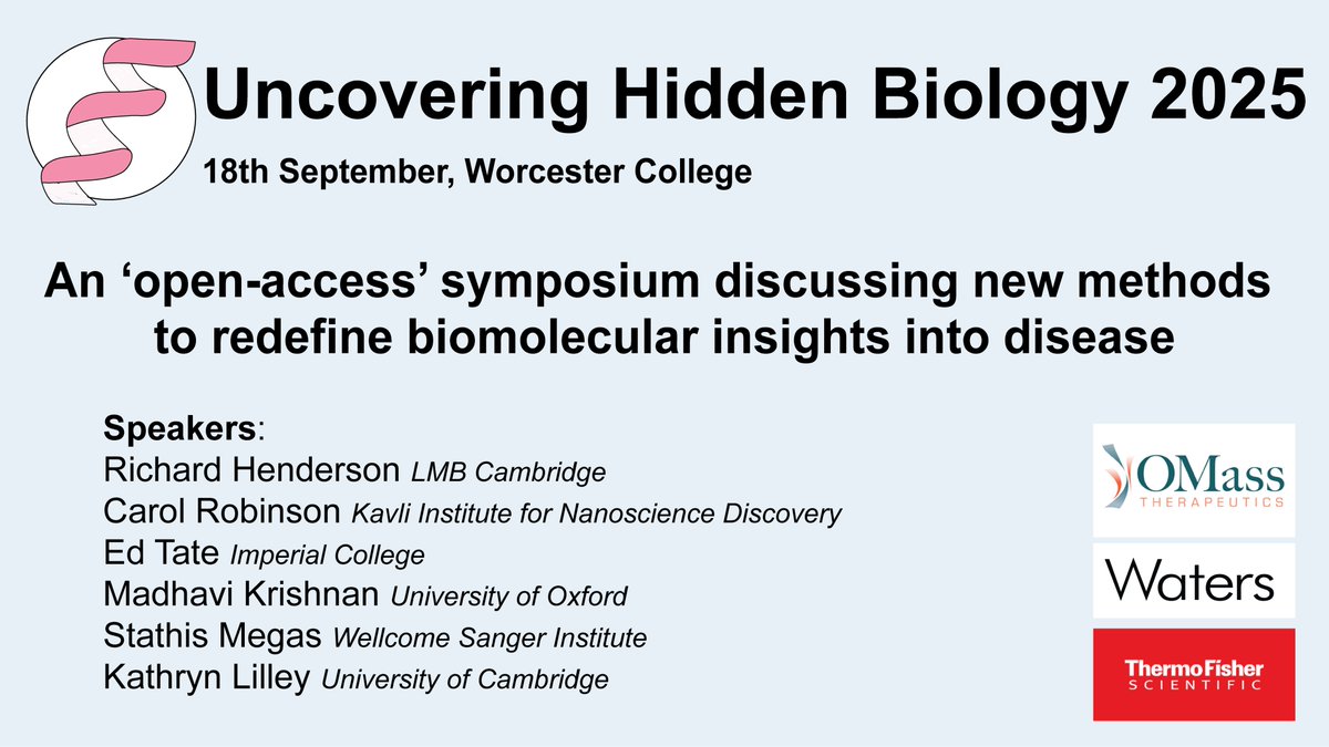 UHB2025's tweet image. Just over three weeks left to submit an abstract for Uncovering Hidden Biology 2025!! Details on the website: uncoverhiddenbio.com

Thanks to our sponsors @omasstx, @thermofisher, @WatersCorp for making this event possible