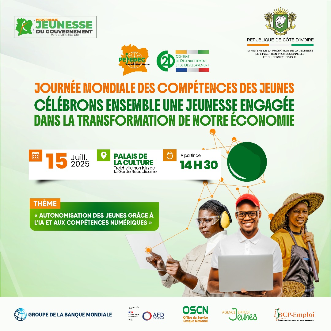 🎉 𝐂𝐞́𝐥𝐞́𝐛𝐫𝐨𝐧𝐬 𝐞𝐧𝐬𝐞𝐦𝐛𝐥𝐞 𝐥𝐚 𝟏𝐞̀𝐫𝐞 𝐄́𝐝𝐢𝐭𝐢𝐨𝐧 𝐝𝐞 𝐥𝐚 𝐉𝐨𝐮𝐫𝐧𝐞́𝐞 𝐌𝐨𝐧𝐝𝐢𝐚𝐥𝐞 𝐝𝐞𝐬 𝐂𝐨𝐦𝐩𝐞́𝐭𝐞𝐧𝐜𝐞𝐬 𝐝𝐞𝐬 𝐉𝐞𝐮𝐧𝐞𝐬 ⵑ
Jeunes de #CIV225  vous y êtes tous invités !