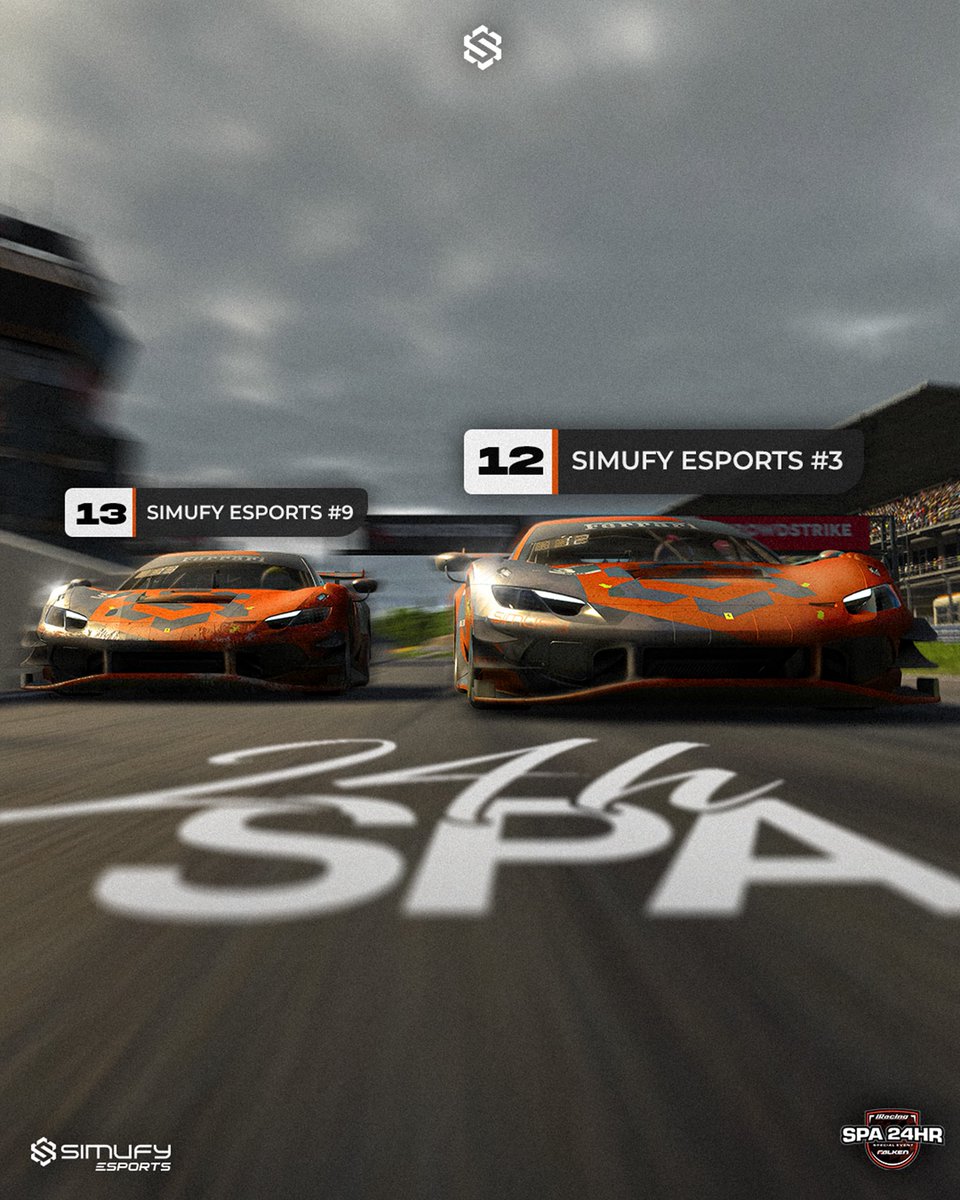 Simufy Esports (@simufyesports) on Twitter photo 🇪🇸ESPAÑOL🇪🇸
🏁FINAL DE LAS 24H DE SPA🏁
🧡Después de un día entero corriendo, nuestros pilotos consiguieron acabar en la P12 el coche número 3 <a href="/Gabii2JZ/">Gabi Montoro</a>, <a href="/LCamba17/">lucas_camba17</a> and <a href="/Lprz33_/">Lprz33</a> y en la P13 con el coche número 9 <a href="/ManelCubo/">Manel Cubo Torres</a>, <a href="/Alejandro_ar55/">Alejandro Avín Ruisánchez</a> y <a href="/mrk146/">Marc Pérez</a> 🧡
👀Estad atentos porque 🇪🇸ESPAÑOL🇪🇸
🏁FINAL DE LAS 24H DE SPA🏁
🧡Después de un día entero corriendo, nuestros pilotos consiguieron acabar en la P12 el coche número 3 <a href="/Gabii2JZ/">Gabi Montoro</a>, <a href="/LCamba17/">lucas_camba17</a> and <a href="/Lprz33_/">Lprz33</a> y en la P13 con el coche número 9 <a href="/ManelCubo/">Manel Cubo Torres</a>, <a href="/Alejandro_ar55/">Alejandro Avín Ruisánchez</a> y <a href="/mrk146/">Marc Pérez</a> 🧡
👀Estad atentos porque