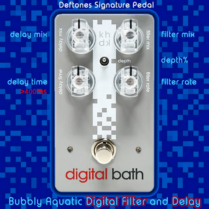 x_pedal's tweet photo. KHDK collaborates with the Deftones to create signature Digital Bath Filter and Delay Effect based on the Song of the same name - https://t.co/HC35UhzXpO @khdkelectronics @deftones #khdk #khdkelectronics #khdkdigitalbath #digitalbath #deftonesdigitalbath #filterpedal #delaypedal https://t.co/cQP9WJy0bi