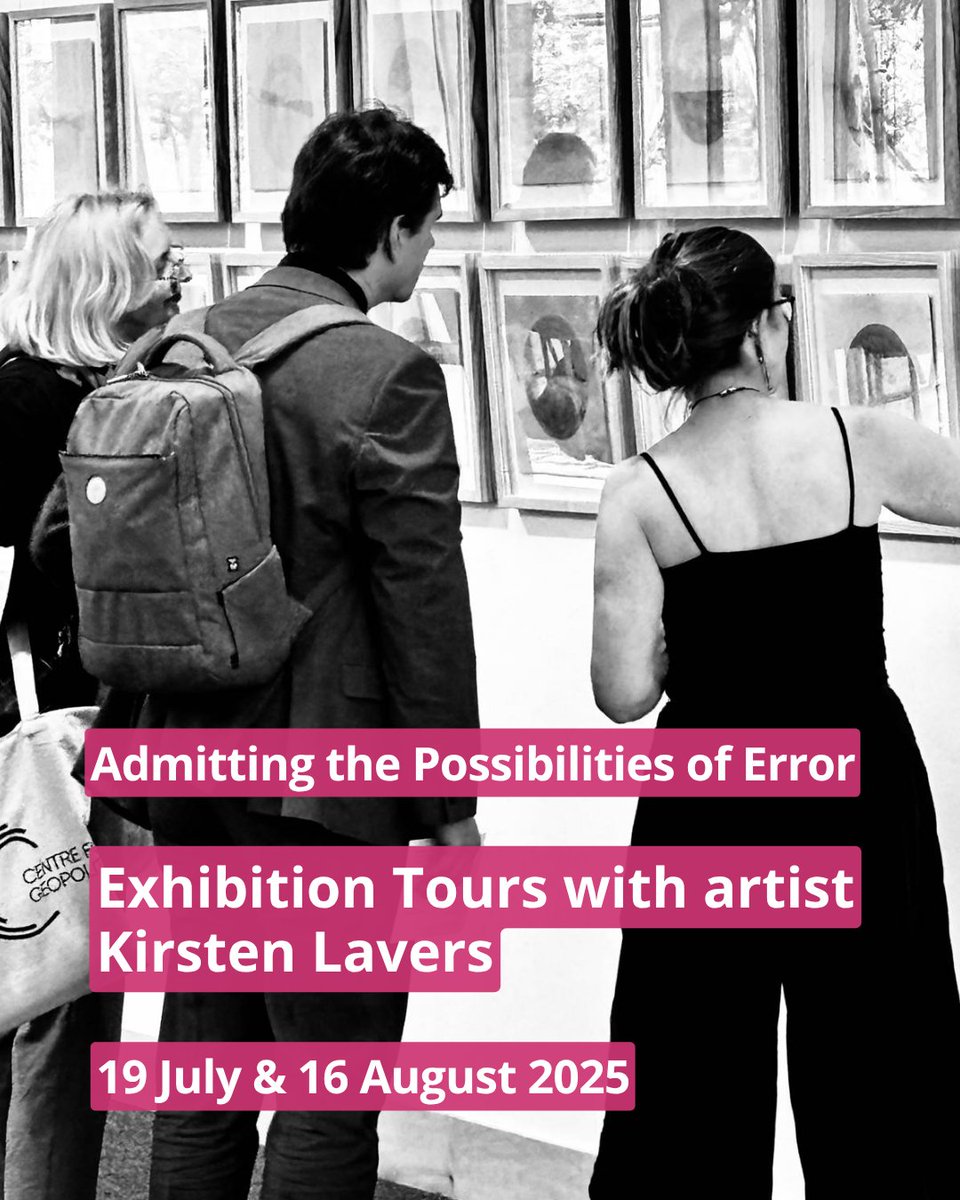 CRASSHlive's tweet image. 💬 Exhibition tours
An opportunity to visit the 'Admitting the Possibilities of Error' exhibition in the company of artist Kirsten Lavers for a Q&A and insights into some of the works on display
19 July & 16 August
11am - 12.30pm
Alison Richard Building
Cambridge CB3 9DP