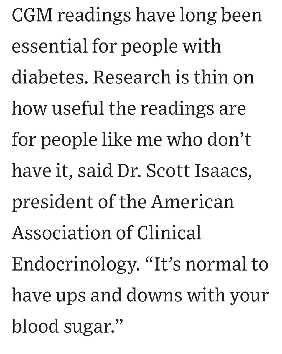 scottisaacsmd's tweet image. It was a privilege to help @andreapetersen as she explored her journey with continuous glucose monitoring for @WSJ. Fluctuations in glucose levels are a normal part life, and using a #CGM can provide meaningful insights into how the foods you eat impact your body. @TheAACE…