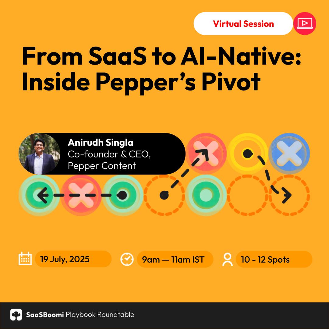 SaaSBoomi (@saasboomi) on Twitter photo What does it really take to go AI-native?
(Hint: it’s more than plugging in ChatGPT 😉)
<a href="/SinglaAnirudh/">Anirudh Singla</a> shares how <a href="/Pepper_Content/">Pepper Content</a> scaled margins and built an AI-native engine, in a private roundtable for 10–12 #SaaS + #AI founders.
Apply Now >> lu.ma/zor47b3y
LFG! ✍ What does it really take to go AI-native?
(Hint: it’s more than plugging in ChatGPT 😉)
<a href="/SinglaAnirudh/">Anirudh Singla</a> shares how <a href="/Pepper_Content/">Pepper Content</a> scaled margins and built an AI-native engine, in a private roundtable for 10–12 #SaaS + #AI founders.
Apply Now >> lu.ma/zor47b3y
LFG! ✍