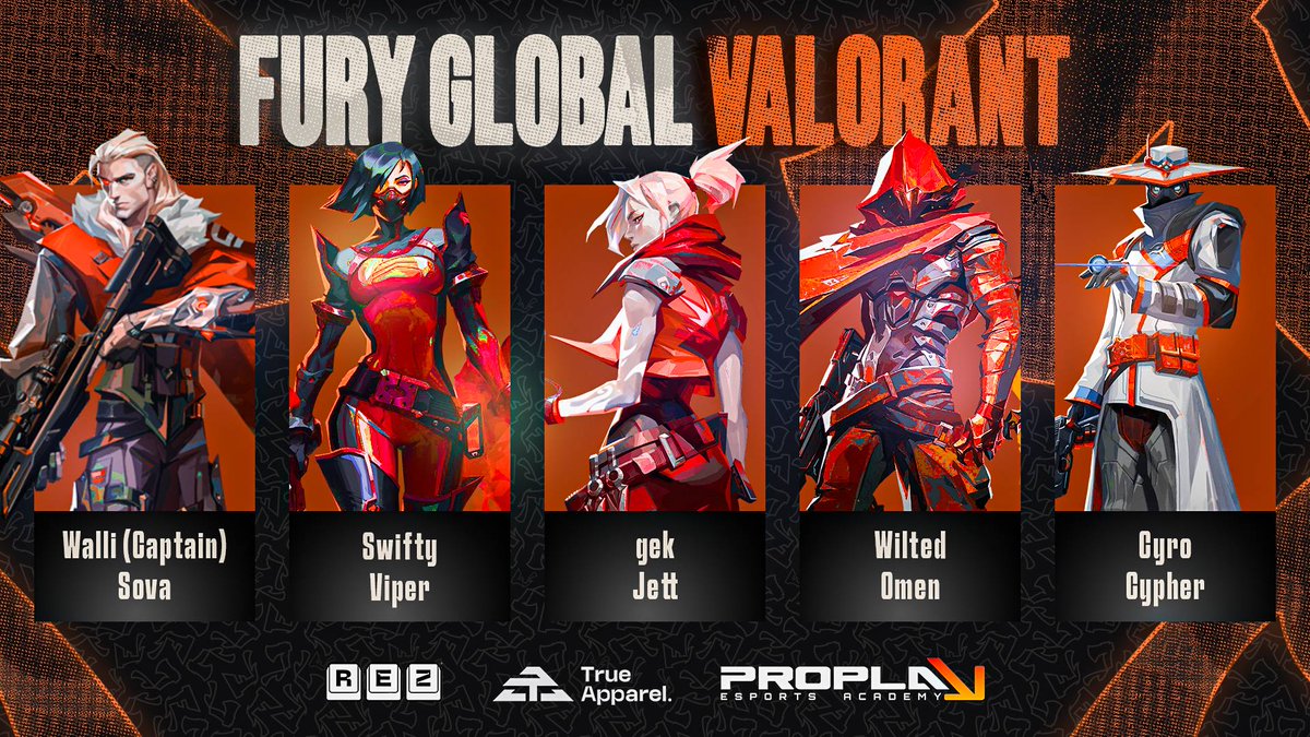 Someone said that Monday's are always horrible. Not for esports! 😎

Welcome to our Valorant LPL Roster 🪓

🔫 <a href="/Waalllii/">Walli</a>
🔫 <a href="/YoungPrecise08/">Sw1fty</a>
🔫 @GekVLR
🔫 <a href="/wiltedgg/">wilted</a>
🔫 Cyro

🔫 <a href="/KruiseVLR/">Kruise</a>

Coach: <a href="/fadenicole/">nicole</a>
Manager: Dola Cross
Manager: <a href="/Officer_Ling/">Tyler | FURY</a>

<a href="/LPL_VALORANT/">LPL Valorant</a> |