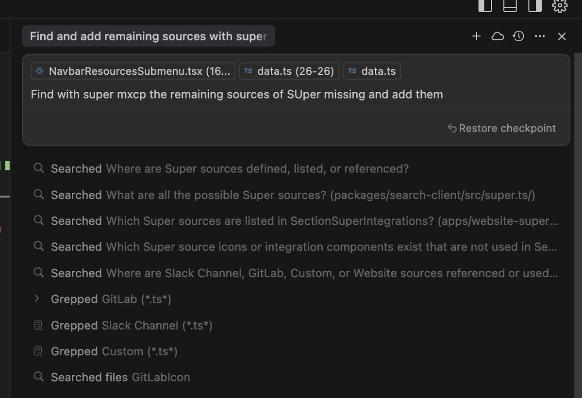 Christophepas's tweet image. I really like having my team context in @cursor_ai through @superdotwork MCP