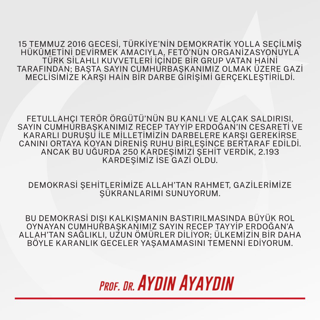 Prof. Dr. Aydın Ayaydın tweet media