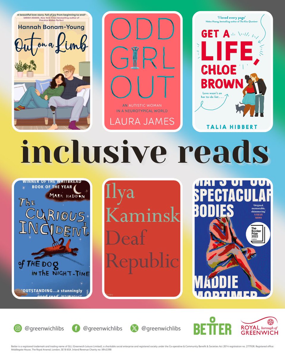 It’s #DisabilityPrideMonth, so we’re celebrating inclusivity in literature! Use your #Greenwich #Library card + PIN to reserve here: bit.ly/3Ew1YFL to collect at a library of your choice in the borough, or use #Libby on your digital device! 📚 #LoveYourLibrary