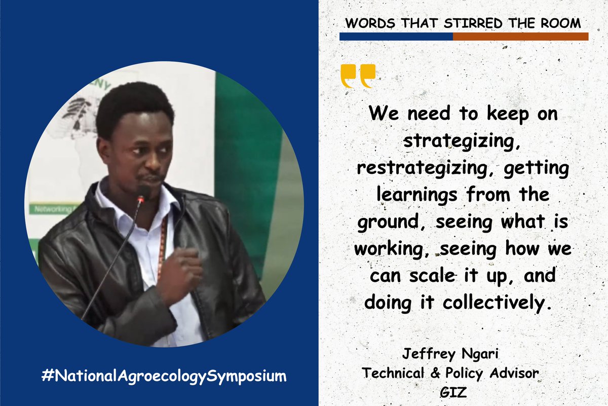 Jeffrey shared that through GIZ’s AgSys work in 8 African countries, agroecology is now part of national strategies and policy dialogues. 
It’s encouraging to see momentum growing across the continent for more sustainable and resilient food systems. 
#AgroecologyKE