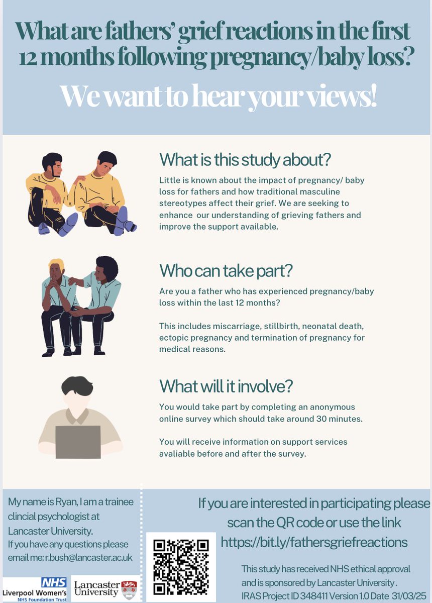 Please share this survey. Ryan is keen to increase support for fathers following #babyloss so is asking bereaved dad's if they can complete this survey regarding their experiences in the year following loss <a href="/SandsUK/">Sands - baby loss charity 💜🧡</a> <a href="/AchingArms/">Aching Arms UK</a> <a href="/MiscarriageA/">Miscarriage Association</a> <a href="/SayingGoodbyeUK/">Team@SG</a>