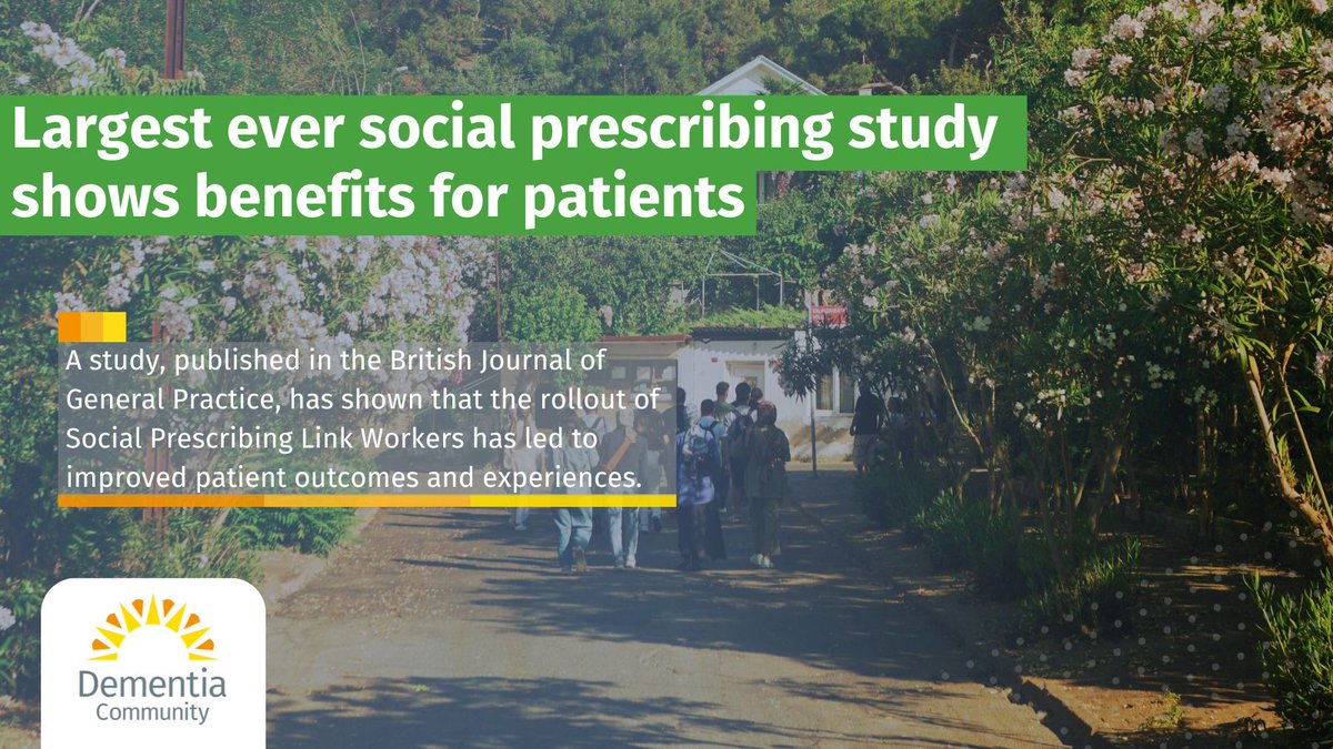 JDementiaCare's tweet image. A study, published in the British Journal of General Practice, has shown that the rollout of Social Prescribing Link Workers has led to improved patient outcomes and experiences.
Read More: buff.ly/ZzwAYq3