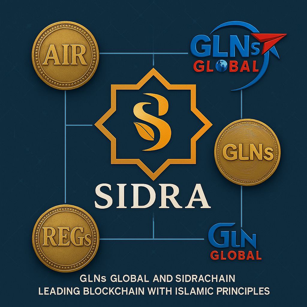 GLNs Global Fuels <a href="/sidrachain/">SidraChain</a>  Ethical Innovation <a href="/GLNsGlobal/">GLNs Global</a> powers Sidra Chain’s ecosystem with transparent, Sharia-compliant projects, driving decentralized finance and logistics.  Its GLN AirLand Network ($AIR) revolutionizes mobility with blockchain-powered air taxis, road