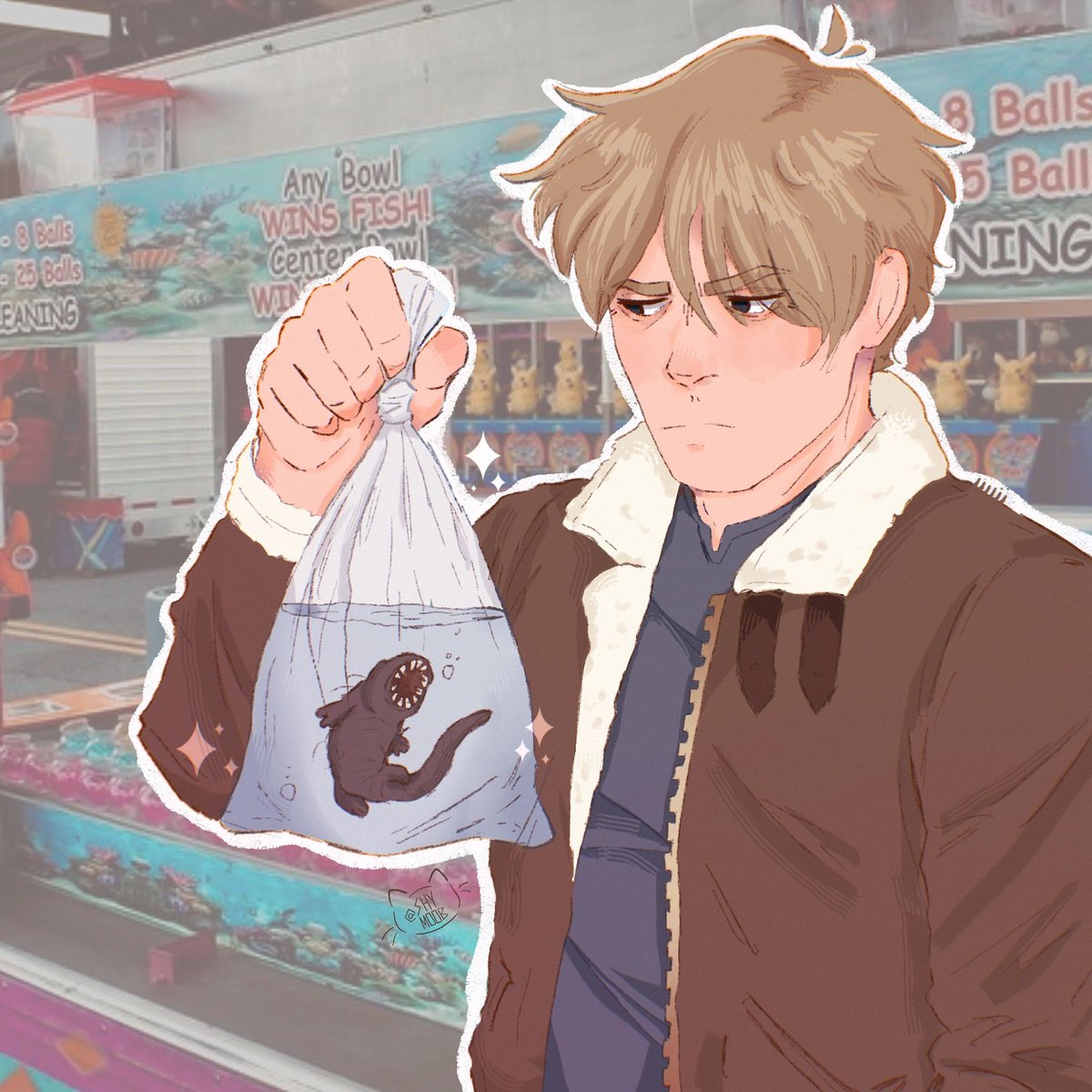 umitsmeshy's tweet image. Leon caught a “goldfish” at the fair…
#LeonKennedy #REBHFun #ResidentEvil #fanart