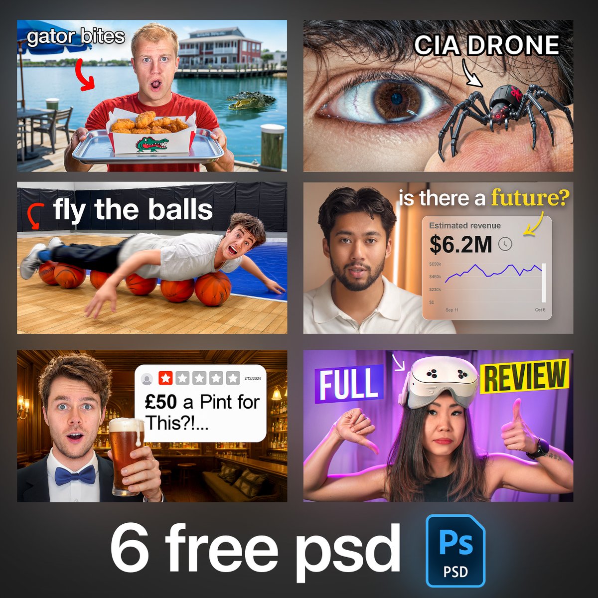 DesignTeko's tweet image. ⚡️6 PSDs of my thumbnails are FREE

📩 Link drops to everyone who likes, retweets, comments “Pack” &amp;amp; follows