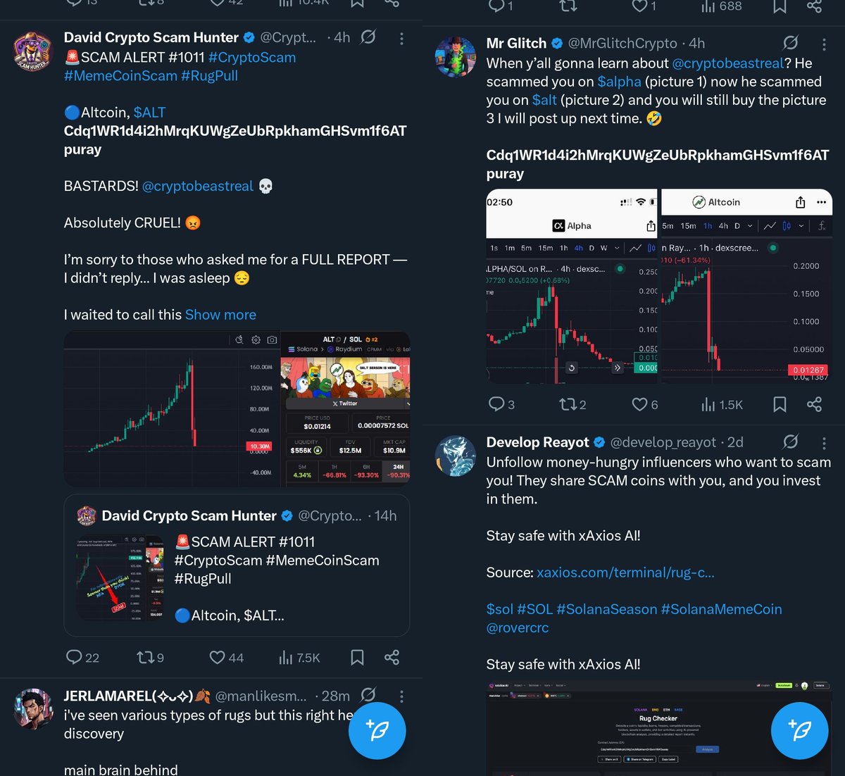 _TrendingCrypto's tweet photo. $ALT (Cdq1WR1d4i2hMrqKUWgZeUbRpkhamGHSvm1f6ATpuray) is trending because the Solana meme coin crashed from a market cap $200m to $5m after being hardshilled on CT by big influencers for several days.

Follow @_TrendingCrypto and turn on notifications 🔔 for explanations of trends on CT as they unfold!