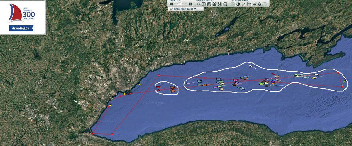 mrwx4caster's tweet photo. As the wind pretty much died after the cold front passage and the smoke moved in-boats on both courses did not make much headway overnight overall. There r a few leaders in the pack (lone🐺's) most are still grouped together...-welcome to light air sailing😒#ontariosailing #pcyc https://t.co/gGG7iJY65Z