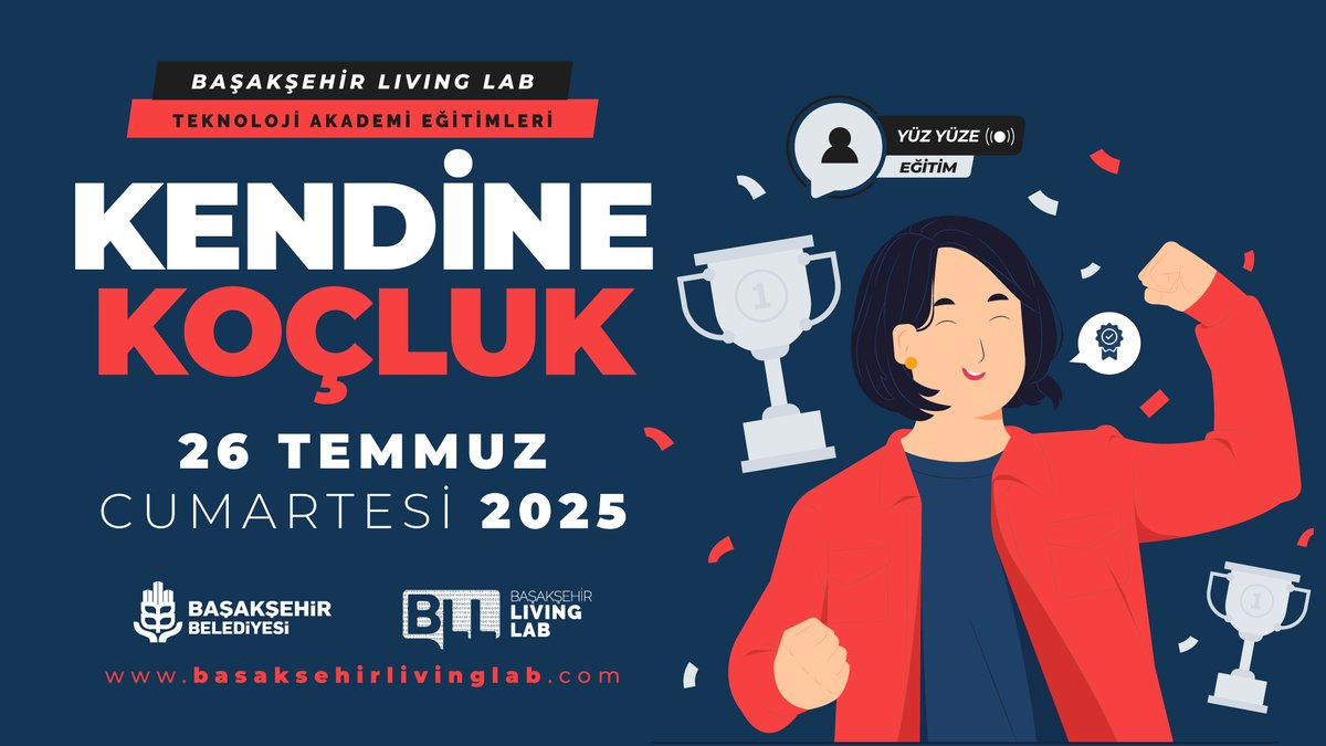 🌟 KENDİNE KOÇLUK

💫 Kendine koçluk yapmayı öğren, potansiyelini keşfet ve hedeflerine ulaşmak için harekete geç!

📅 26 Temmuz 2025 Cumartesi
⏰ 10.00 - 17.00
📍 Başakşehir Belediyesi
📲 Başvuru: Başakşehirli Mobil Uygulama
