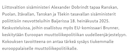 Mielenkiintoisia aikoja ja muutoksen tuulia

Korkeanpaikan huippukokous perjantaina maahanmuuttokriittisen koalition kesken  

#laitonsiirtolaisuus #ihmissalakuljetus #kansainvaellus 🇪🇺
bmi.bund.de/SharedDocs/ter…
zeit.de/politik/deutsc…