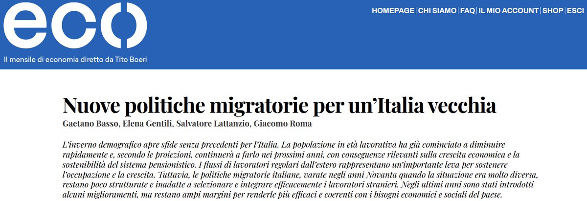 Un riassunto in italiano del nostro lavoro su immigrazione e politiche migratorie in Italia e in Europa è in edicola su #rivistaECO 👇

rivistaeco.com/2025/07/11/nuo…