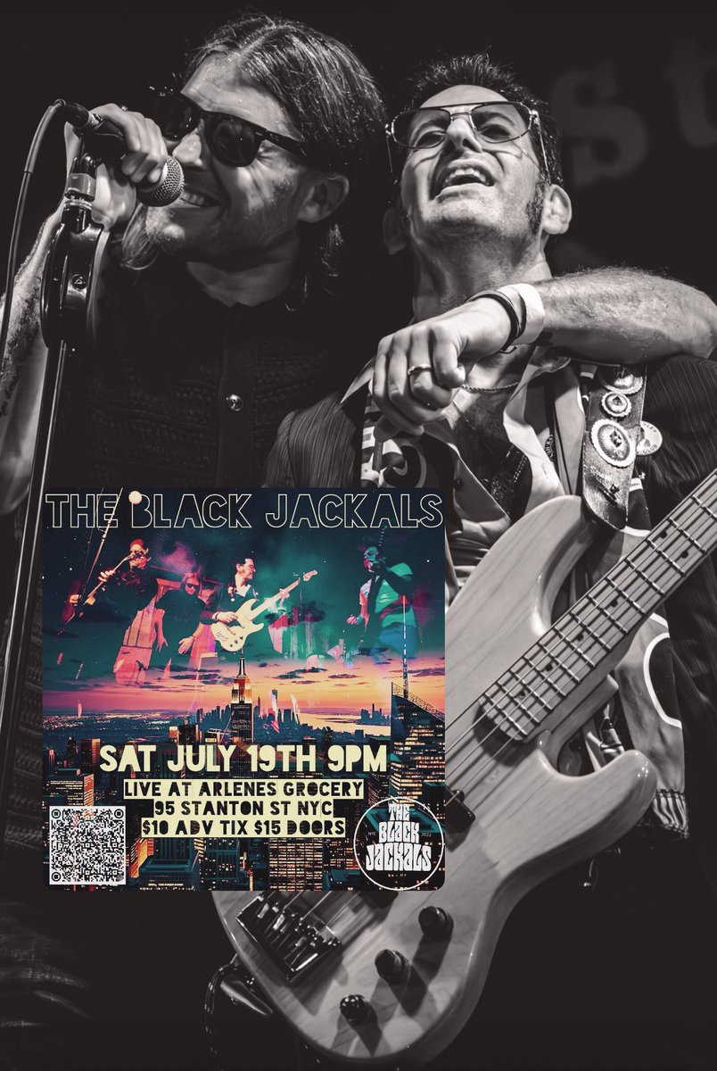 This SATURDAY we’re back downtown in the Lower East Side!@ArlenesGrocery if it’s a Rock n Roll night you want we’ve got you covered 😎

Tickets available - shorturl.at/p6Vjw 

#theblackjackalsnyc #theblackjackalslive #theblackjackals #theblackjackalsmusic #arlenesgrocery