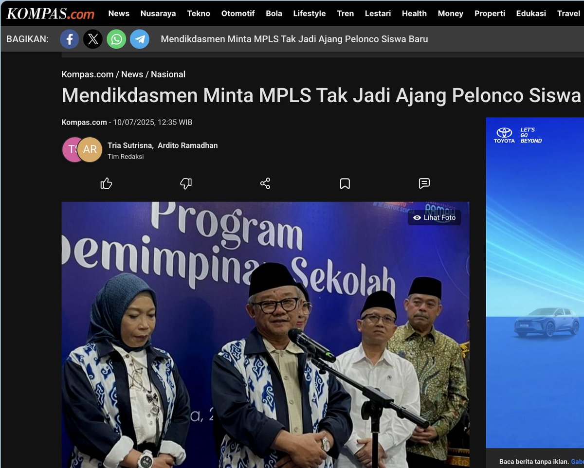 Sebagai org tua Tenang hati ini denger sekolah sekarang ngelarang perpeloncoan. MPLS harus bikin anak nyaman bukan trauma. #MPLSRamah
