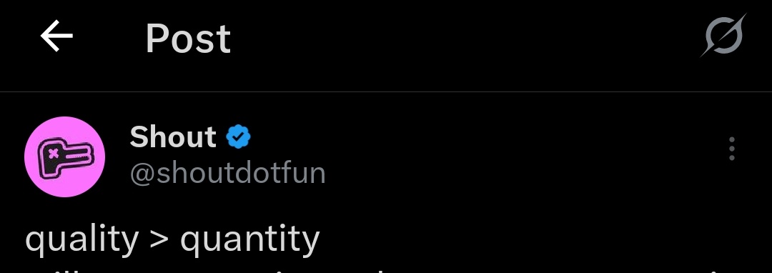 . <a href="/shoutdotfun/">Shout</a>  said week that Quality is greater than Quantity when $SHOUT-ING

So, let's use this as an avenue to help others and to learn too

Tell us: Which strategy works for you that you think can help someone rank up on the leaderboard With good Mineshare

Let's go 👇