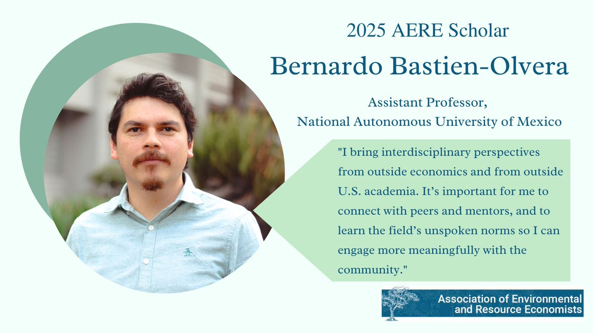 AERE (@aereorg) on Twitter photo 🌿AERE Scholar Spotlight: Bernardo Bastien-Olvera (<a href="/Capi_Planeta/">Bernie Bastien-Olvera</a>)🌿
Bernado's research focuses on how climate change will impact the ecosystems that provide tangible and intangible benefits to people.
Website: buff.ly/UODc7CR 🌿AERE Scholar Spotlight: Bernardo Bastien-Olvera (<a href="/Capi_Planeta/">Bernie Bastien-Olvera</a>)🌿
Bernado's research focuses on how climate change will impact the ecosystems that provide tangible and intangible benefits to people.
Website: buff.ly/UODc7CR