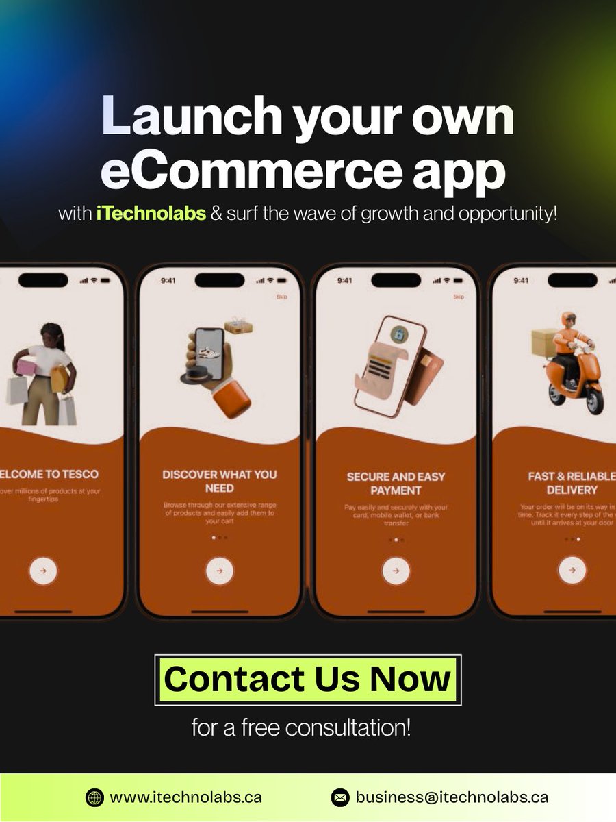 Ecommerce isn’t just shopping — it’s a shift.

By 2028, mobile eComm is headed for $13.5B. 📲

Why? Because apps convert better, feel personal &amp; build loyalty.

Let iTechnolabs build yours. Ride the wave now.

👉 itechnolabs.ca

#ecommerce2025 #appdev