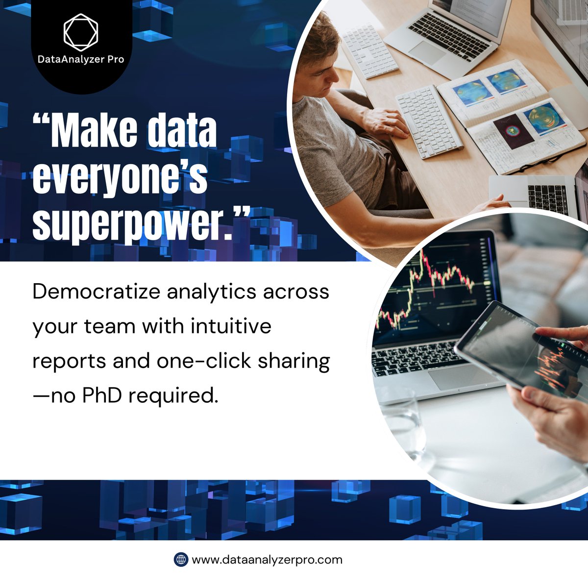 DataanalyzerPro's tweet image. Data is for everyone, not just analysts. With DataAnalyser Pro, you can easily democratize analytics across your team, providing intuitive reports and simple sharing tools. You don’t need a PhD to turn insights into action.