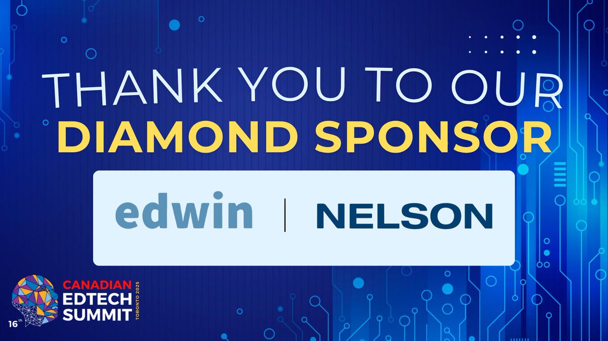 MindShareLearn's tweet image. We’re proud to announce @EdwinClassroom | @NelsonClassroom as our Diamond Sponsor for the 16th annual #Canadian EdTech Summit. Thank you for your continued leadership and commitment to advancing education through innovation. #EdTechCAN25 #EdTech #Leadership #AIinEducation