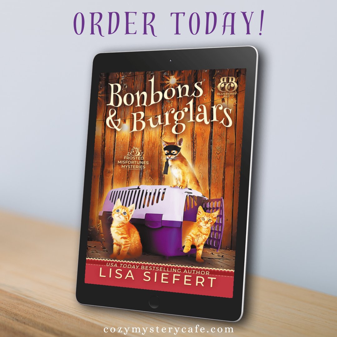 A high-profile wedding, a bakery disaster, and a frozen corpse—Ava Decker’s latest mystery is anything but sweet.

Bonbons and Burglars by @Lisa Siefert - Mystery Author is out today!

Grab your copy here: monkeylink.co/d6b007

#readztule #reading #cozymysteries #newrelease