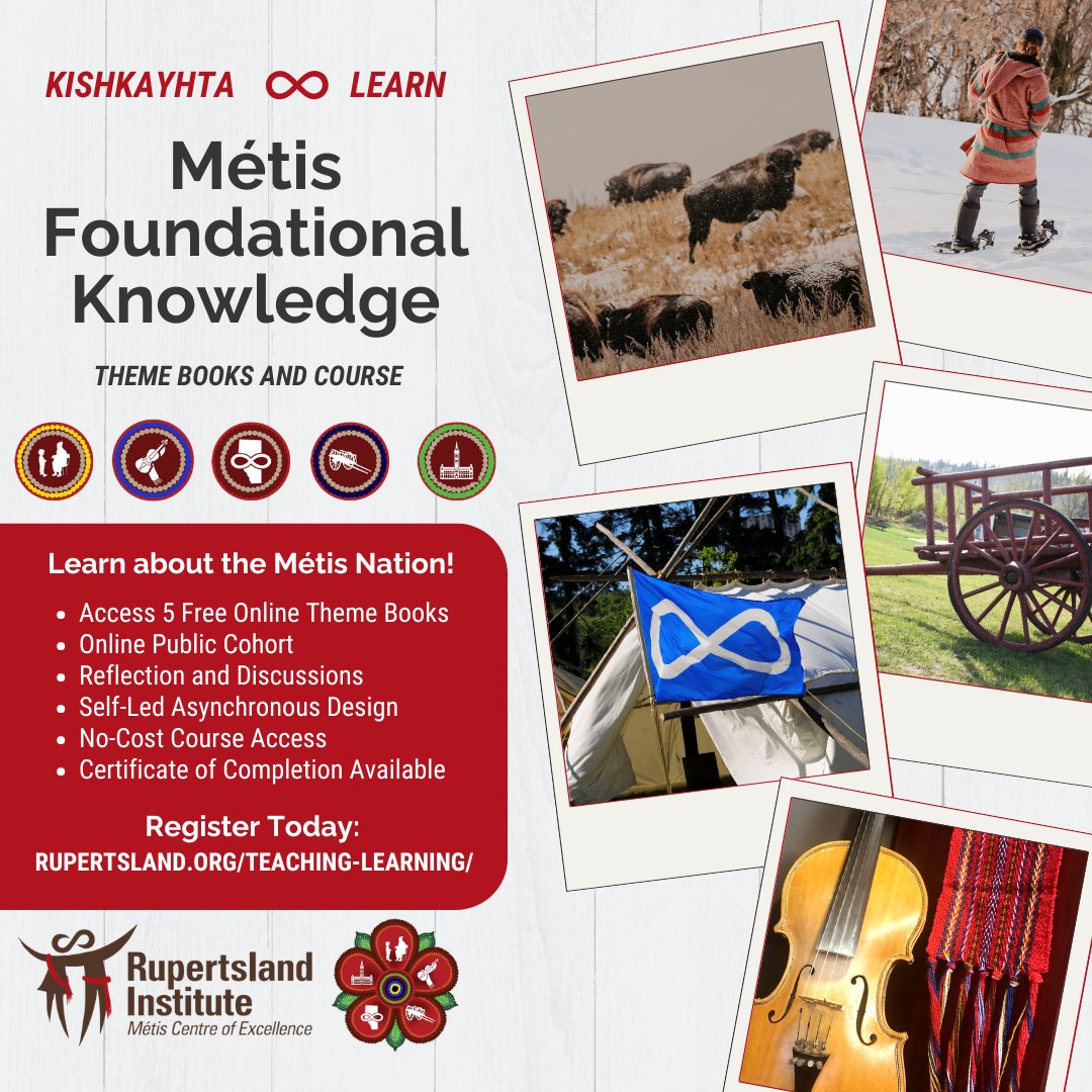 Learn about Métis in Alberta through RLI's free, online, certified Métis Foundational Knowledge Theme Course! Everyone is welcome to register for this asynchronous course today:  ow.ly/cA8N50U8ifH