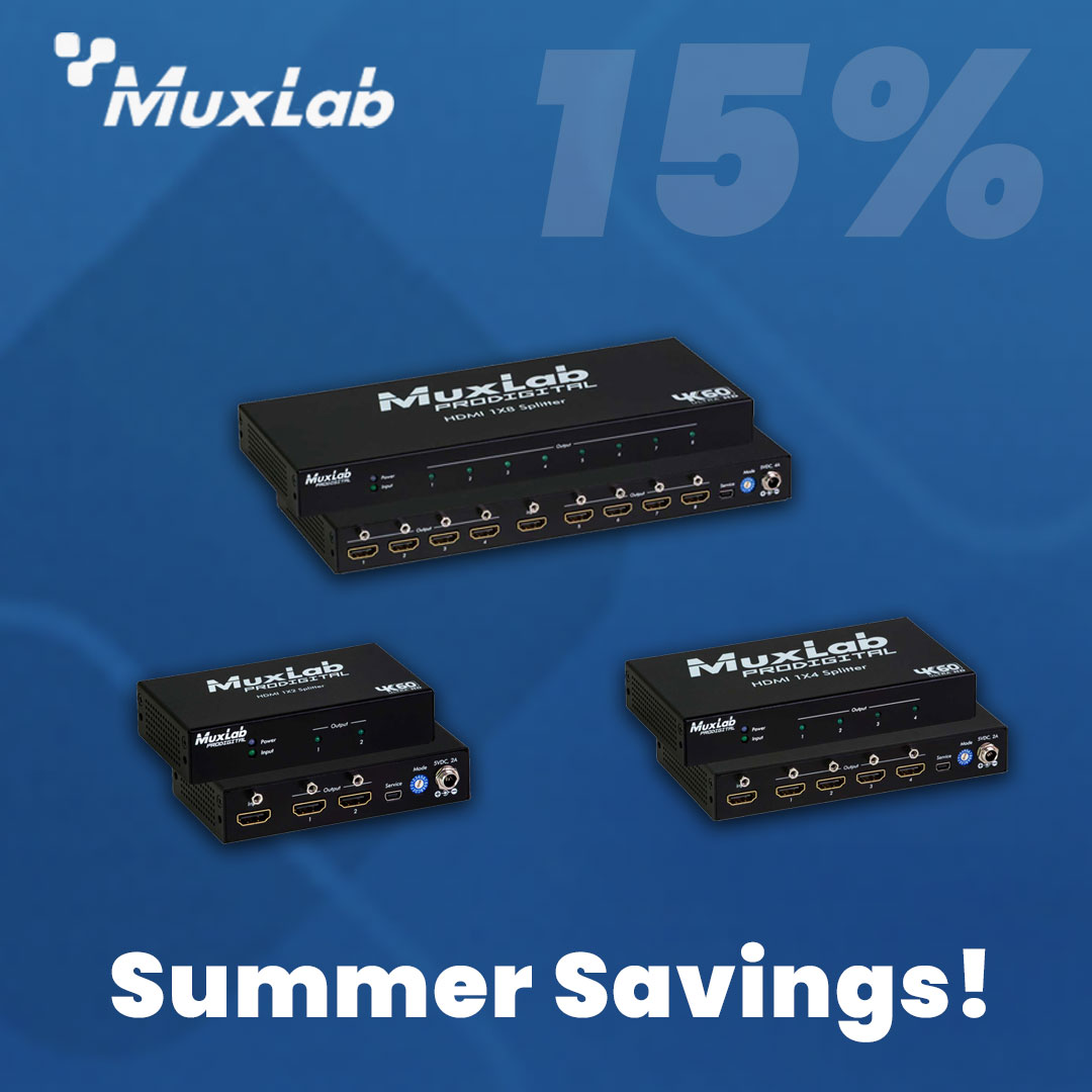 Markertek's tweet image. Enjoy Summer Savings with MuxLab Inc. Get 15% off select HDMI splitters, extenders, and switches: ow.ly/ChLW50W5u4k

#Muxlab #HDMI #ProAV