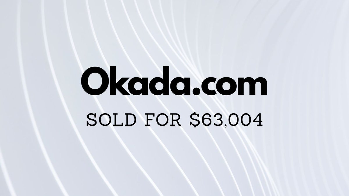NameBio's tweet image. Yesterday saw $407k in domain name sales including:

$63,004 Okada․com
$7,069 Gentle․org
$6,766 Davia․com
$5,250 OriginFilm․com
$4,605 Terf․com
$3,488 ISOTemplates․com
$3,488 HypeLaunch․com

Full list 👉 namebio.com/daily

#Domains
